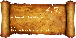 Adamek Tamás névjegykártya