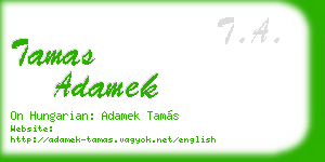 tamas adamek business card