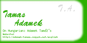 tamas adamek business card